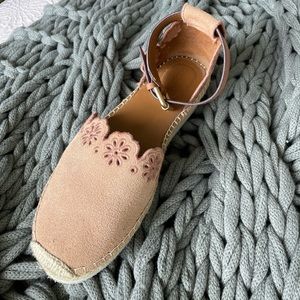 Light pink/ tan see by Chloe ankle buckle espadrilles. Worn a handful of times.